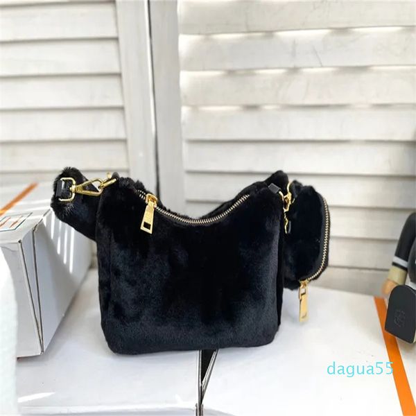 Tasarımcı Çantalar Kadın Bag Moda Saffiano Hobo Under Emfil Bag Peluş Peluş Tote Crossbody Omuz Messengers Çantalar Çanta Cüzdan