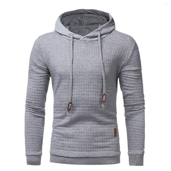 Herren Hoodies Gery Herren Sportwear Herbst Einfarbig Sweatshirt Langarm Kordelzug Pullover Koreanischen Stil Trainingsanzug Tops