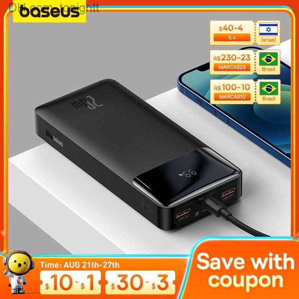 Baseus Power Bank 20000MAH/10000MAH PD Быстрая зарядка Powerbank Portable Backerge Charger для iPhone 11 12 Pro Max Q230826