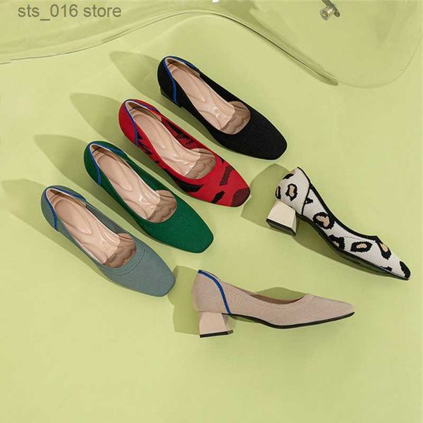 Отсуть туфли Большие туфли на высоком каблуке 42/43/41 Женская обувь вязаные модные дышащие не скользящие красивые цвета, подходящие для цвета и ауум T230826