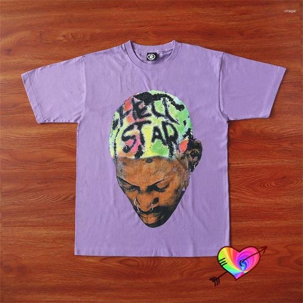 Мужские рубашки T 2023 Purple Hellstar Studios Tee Men Women 1: 1 Футболка Green Rodman Hip Hop Негабаритный