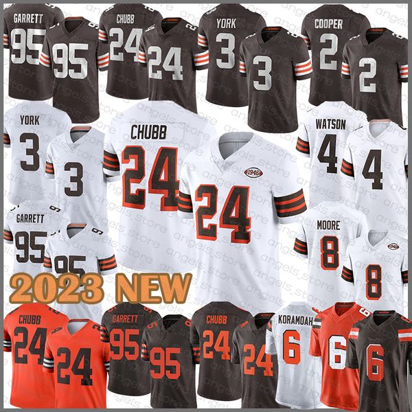 24 Nick Chubb Fußballtrikot 3 Cade Yorks Myles Garrett Deshaun Watson Elijah Moore Amari Cooper Denzel Ward David Njoku Jeremiah Owusu Koramoah Wyatt Teller