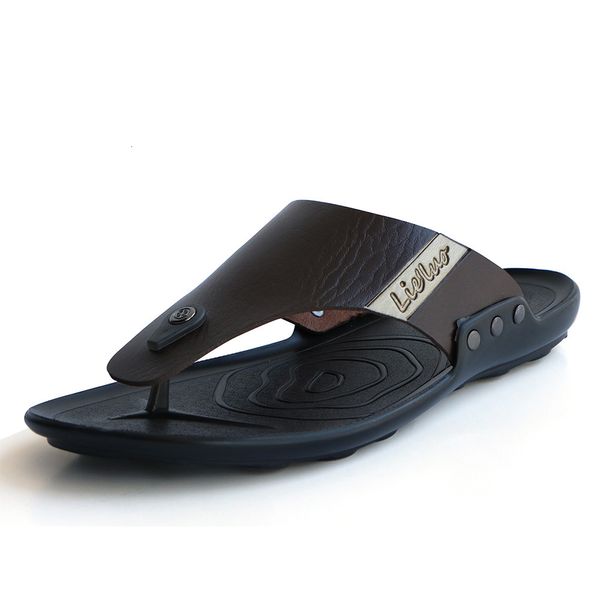 Sandalen Männer PU Leder Strand Schuhe für Männer Outdoor Casual Flip-Flops Mode Rutschfeste Retro Weiche Großhandel 230825