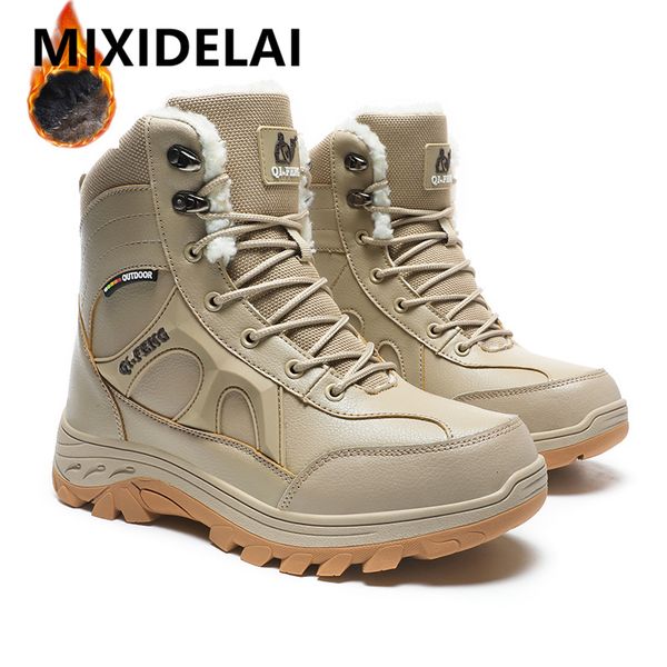 Stiefel Winter Herrenstiefel Warm Plüsch High-Top Schneestiefel Wasserdicht Herren Wanderstiefel Outdoor Sneakers Herren Arbeit Mode Stiefeletten 230825