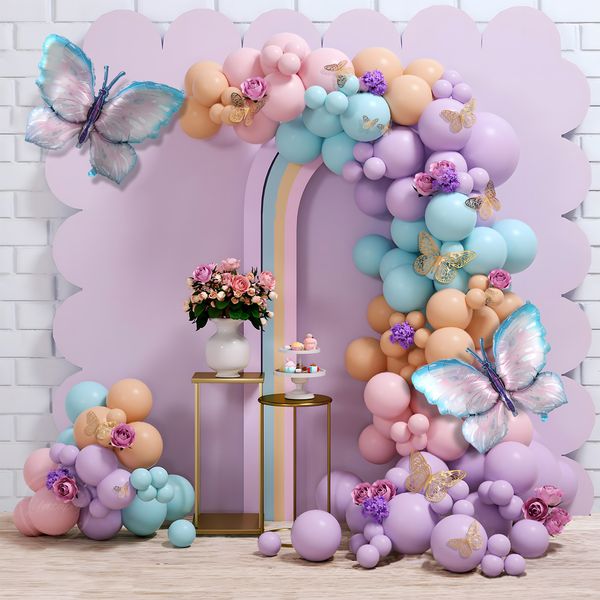 Andere Partyzubehör für Veranstaltungen, Schmetterling, lila Luftballon, Girlandenbogen, perfekte Dekoration für Babypartys, Valentinstag, Geburtstage, Hochzeiten und Jubiläen 230826