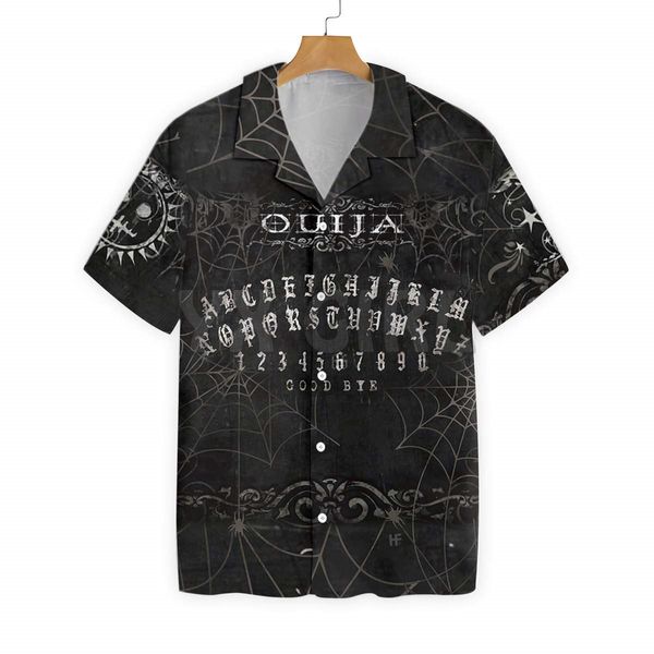 Camisas de vestido masculino Wicca Ouija Board 3D em toda a camisa havaiana impressa para mulheres Harajuku Casual Unisex 230826