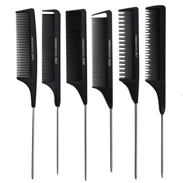 Escovas de cabelo profissional cauda pente salão corte estilo aço inoxidável cravado ferramenta de cuidado 230826