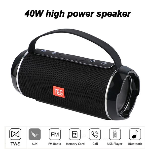 Портативные динамики TG116C 40W TWS Outdoor Waterproftion Postable High Power Bluetooth Динамик беспроводной звуковой столб Subwoofer Музыкальный центр 3D Stereo 230826