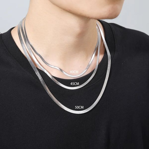 Schmuck Halskette Herren Für Mann Hot Fashion Designer Unisex Schlange Frauen Herz Halskette Choker Edelstahl Fischgrätenmuster Gold Sier Kette Für Damen s