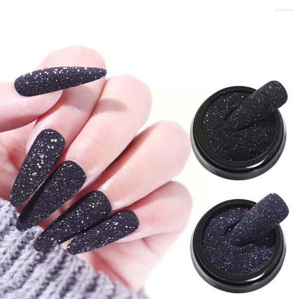 Prego glitter açúcar em pó balck mergulho areia poeira manicure starlight design pigmento ferramentas decoração a a5s1