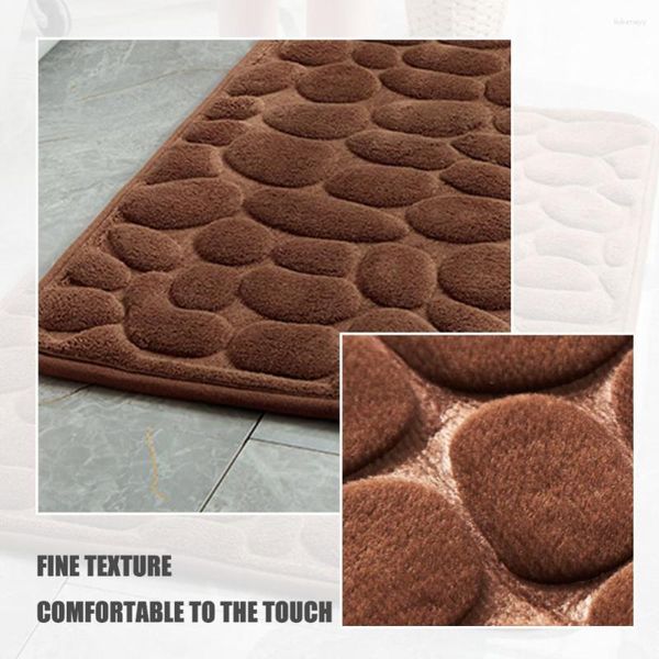 Tappetini da bagno Tappetino da bagno in rilievo con ciottoli Tappetino antiscivolo super assorbente Pavimento per vasca da bagno Porta della doccia Memory Foam