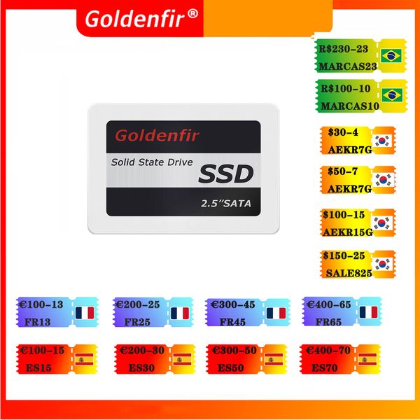 Жесткие диски Goldenfir SSD Sataiii 120GB 240GB 512GB 1TB 2TB 2,5 дюйма SATA Внутренний твердотельный привод 128 ГБ 256 ГБ жесткий диск 360 ГБ 720 ГБ 230826