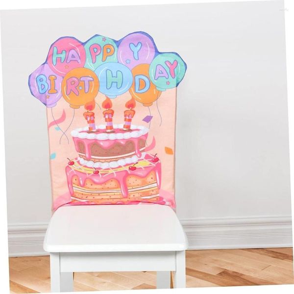 Cadeira cobre capa de aniversário feliz sala de aula decoração crianças assento escritório escola crianças decorativas