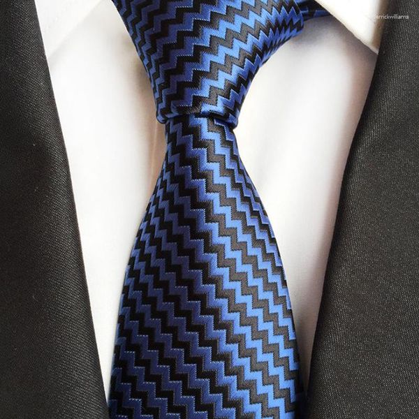 Nœuds papillons bleu noir rayé cravate pour hommes cravate d'affaires formelle homme collègue tenue quotidienne cravate classique accessoires costume masculin cravates