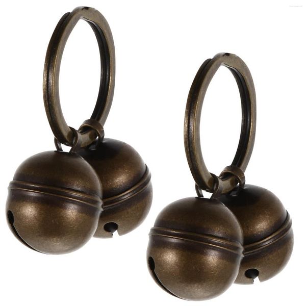 Hundehalsbänder Kupfer Schlüsselanhänger Glocken – Katzenhalsband Glocken Anhänger DIY Zubehör für Halskette 2 Sets