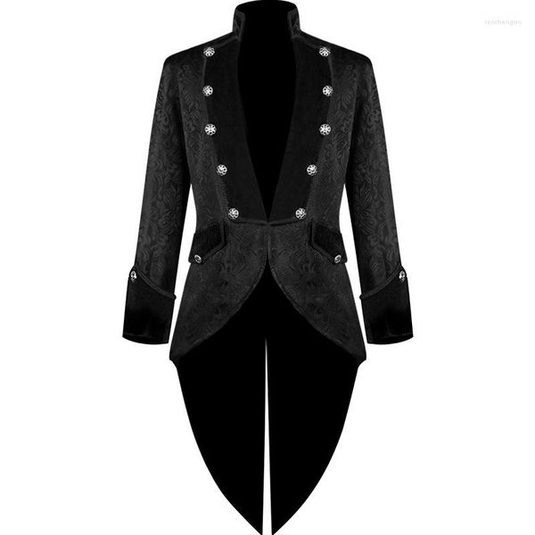 Trench da uomo 2023Uomo medievale vittoriano costume smoking Gentlema frac VD2890 gotico Steampunk vintage abito abito cappotto per uomo