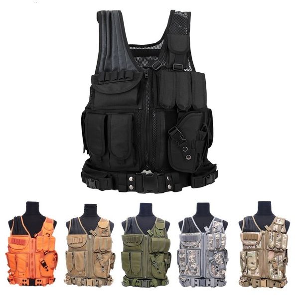 Gilet da uomo Gilet tattico militare Porta targa Gilet da caccia con tasche per uomo Gilet tattico da esterno Attrezzatura da allenamento per tiro 230827