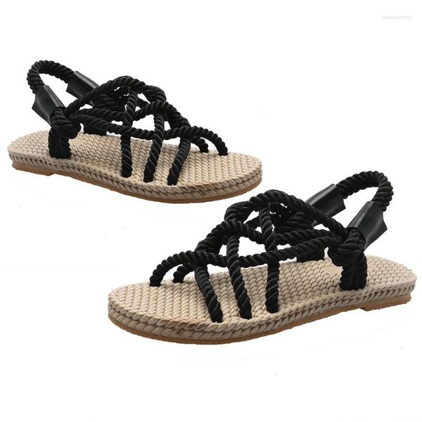 Sandali fatti a mano in corda da gladiatore per donna uomo unisex sandali con piattaforma da spiaggia naturale infradito scarpe estive