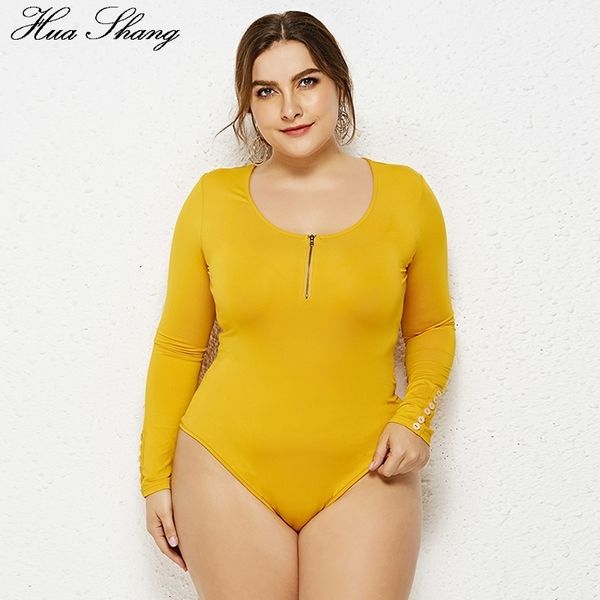 Tute da donna Pagliaccetti 5XL 6XL Taglie forti Aderenti Body attillati Donne sexy Autunno Inverno Cerniera con scollo a V Manica lunga Tuta Body Suit Top Tute 230826