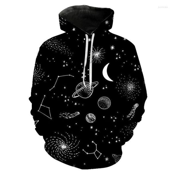 Hoodies masculinos céu estrelado 3d impresso manga longa homens mulheres crianças moda pulôver legal moletom streetwear menino menina crianças casaco