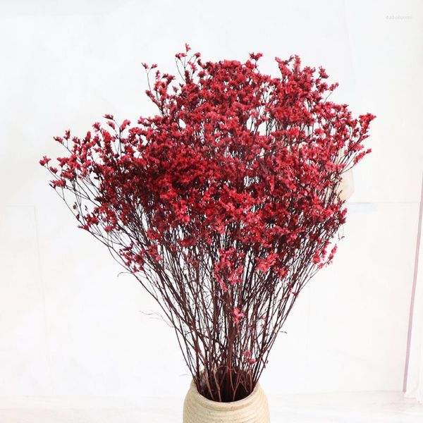 Vasi Bouquet di fiori conservati in erba di cristallo, rosa rossa essiccata naturale, rosa secca, casa, matrimonio, ufficio, decorazione moderna della casa