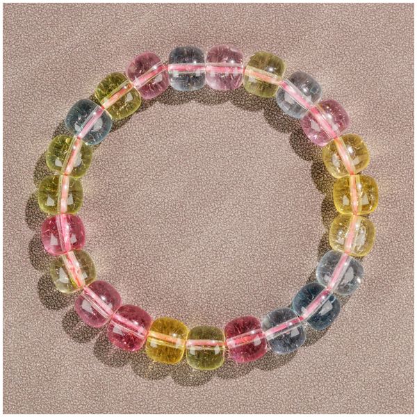 Bracciale con perline elasticizzate in giada di quarzo arcobaleno Braccialetti di design unisex Uso quotidiano da uomo Bracciale in oro Gioielli Le donne amano i gioielli Splendidi gioielli