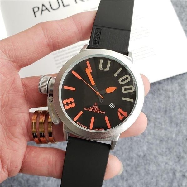 2023 Мужские резиновые ленты часы Quartz Watch Начаты на наручные часы Супер светящиеся водонепроницаемые стеклянные мужские мужские часы Montre de Luxe подарки AAA 0066