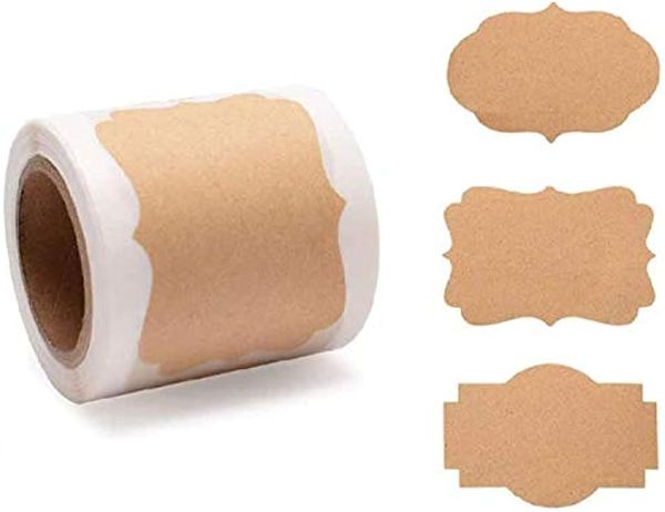 Natürliche Kraft-Klebeaufkleber, leere Etiketten, Weihnachtsgeschenkaufkleber, Weihnachtsetiketten, Weihnachtsgeschenkanhänger, leere Aufkleber zum Beschriften, 150 Stück pro Rolle 122116