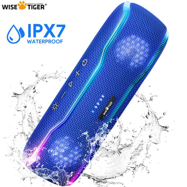 Alto-falantes portáteis WISE TIGER Alto-falante Bluetooth Caixa de som Alto-falantes sem fio 25W IPX7 à prova d'água BT5.3 Alto-falante estéreo surround portátil Bluetooth 230826