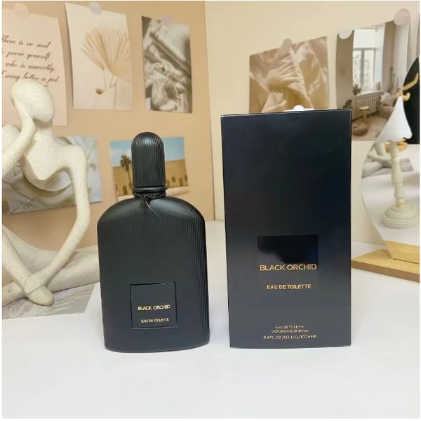 Fragranza di alta qualità Donna Uomo Profumi di orchidea nera 100ml Eau de Toilette Odore di lunga durata Profumo di vetiver grigio Colonia Deodorante spray naturale