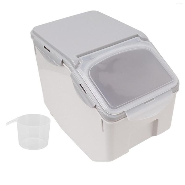 Sacos de armazenamento selados recipiente de alimentos inodoro arroz plástico à prova de poeira proteção ambiental doméstica com copo para grãos
