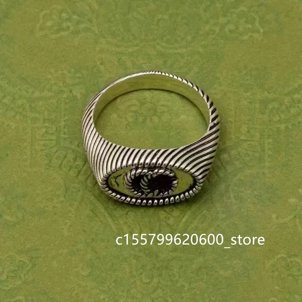 925 Sterling Silber CD Ringe Männer Frauen Luxus Designer Schmuck Vintage Charme G Doppel Ring Tiger Geometrische Schnitzerei Geister Ggrings Marke 3490