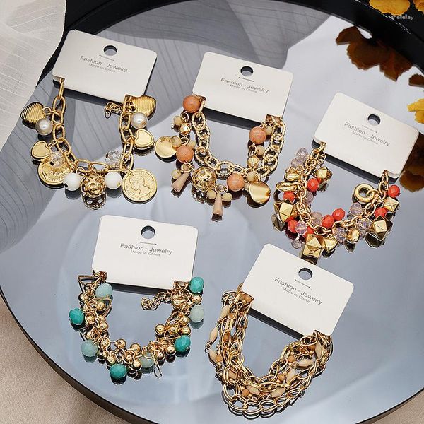 Charm-Armbänder, trendiges Boho-Stil-Perlenarmband für Frauen, verkaufende Mode, böhmische bunte Liebeskugel-Anhänger, Handschnur, mehrschichtige Kette