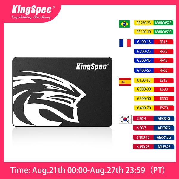 Жесткие диски Kingspec HDD 2,5 SATA3 SSD 120GB 240GB 480GB 128GB 256G 1TB 2TB 4TB Внутренний твердотельный жесткий диск для Hard Disk Desktop 230826