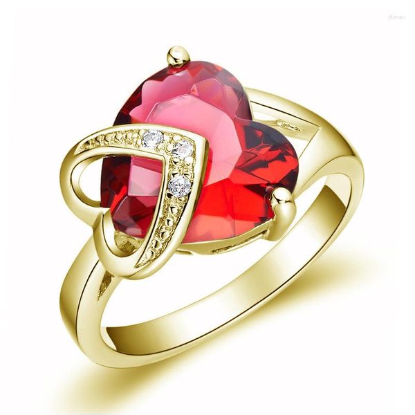 Anéis de cluster cor prata moda tamanhos grandes coração roxo cristal para mulheres vestidos de menina anel feminino festa venda