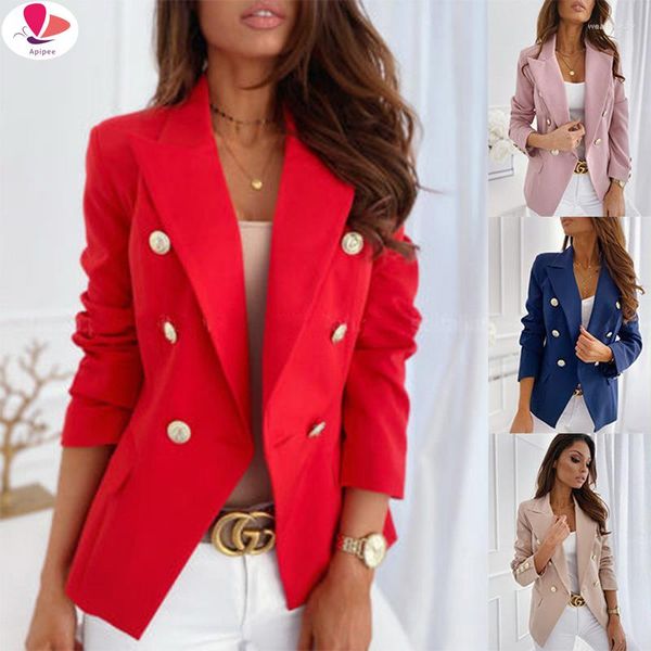 Abiti da donna Blazer lunghi Donna Ladies Femme Mujer Dames Casual Office Bianco Nero Blu Rosso Giallo Rosa Arancione Blazer oversize