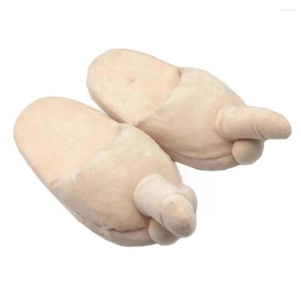 Pantofole Divertenti Unisex Per Adulti Peluche Pantofola Regalo Della Novità Sexy Scarpe Basse Coperte Antiscivolo Inverno Peloso Per Le Donne Degli Uomini Par L3N4