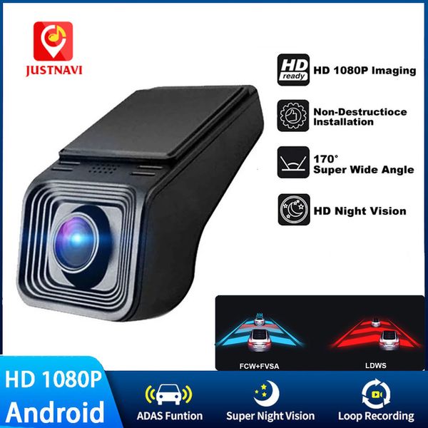 Mini câmeras ADAS USB Driving Recorder Car DVR Dash Cam Full HD 1080P para Android Car Radio Autoradio Navigation Single / Double Record Cartão SD 230826