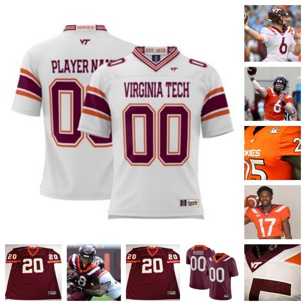 Camisa de futebol Virginia Tech Hokies 64 Lance Williams Ali Jennings 12 Stephen Gosnell 17 Wittke 18 Mose Phillips III 0 Pheldarius Payne 53 Will Johnson 24