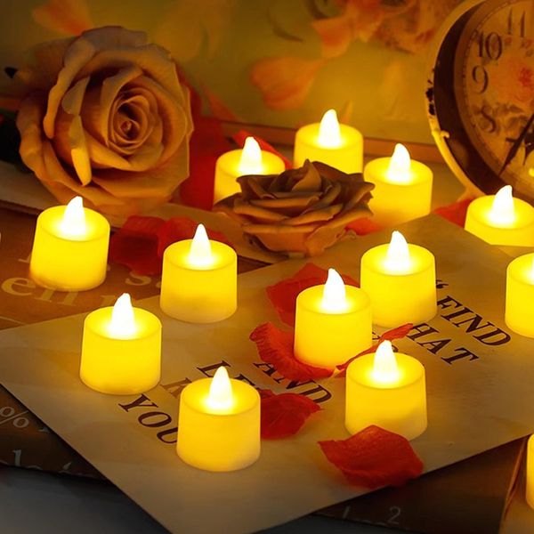 LED-Leuchten, flammenlose Votiv-Teelichter, Kerzenbirnenlicht, kleine elektrische gefälschte Kerze, realistisch für Hochzeitstisch-Geschenk