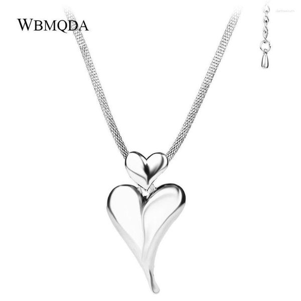 Anhänger Halsketten Liebe Herz Big Chunky Halskette Silber Farbe Mode Für Frauen 2023 Hohe Qualität Weihnachtsgeschenk