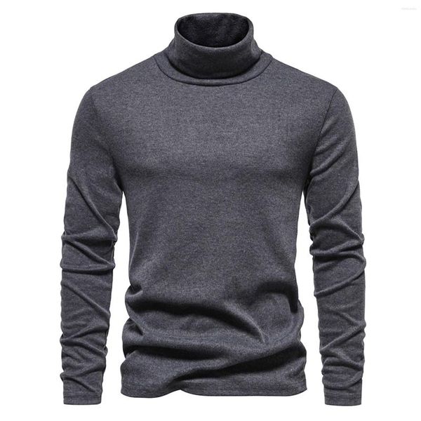 Maglioni da uomo Maglione a collo alto Pullover Autunno e inverno Caldo collo alto basic Camicia con fondo Pullover lavorato a maglia Canottiera lavorata a maglia