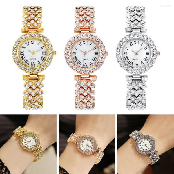 Orologi da polso Stile semplice Casual Alla moda Squisito orologio da polso al quarzo Orologio da donna con strass