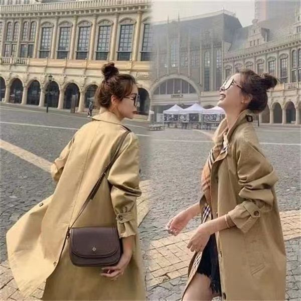 Mulheres misturas de lã outono inverno trench coat mulher cinto duplo breasted meados longo casaco feminino blusão feminino plus size M-4XL