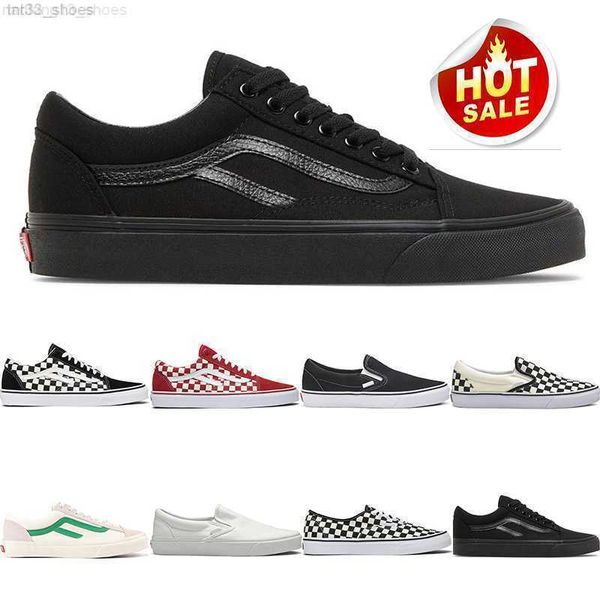 Top 2023 Designer-Schuhe Old Skool Freizeitschuhe Canvas Weiß Slip Herren Designer-Schuhe Walking Atmungsaktive Mode-Turnschuhe Flache Outdoor-Größe 36-44