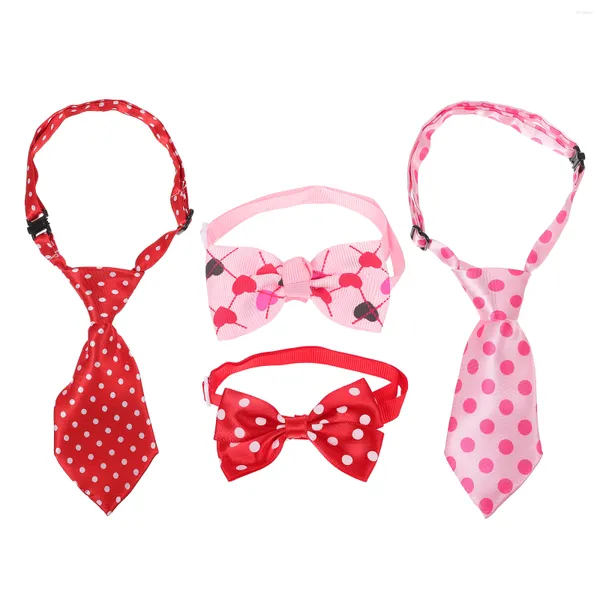 Collari per cani 2 set Cravatta con fiocco Decor Love Lovely Pet Cravatte Poliestere Festa di San Valentino