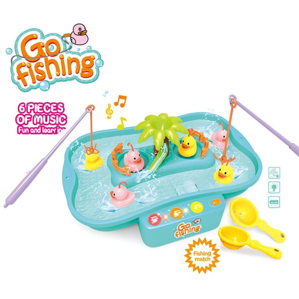 Giocattolo di decompressione Divertenti giocattoli estivi in plastica elettrica per bambini Pesca con musica e luce per bambini e bambini Giochi d'acqua 230826