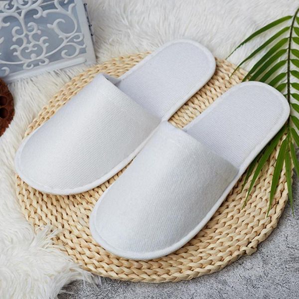 Pantofole 5 paia usa e getta da viaggio El White Spugna Punta chiusa Scarpe Spa Set da bagno Bagno Doccia Accessori da bagno