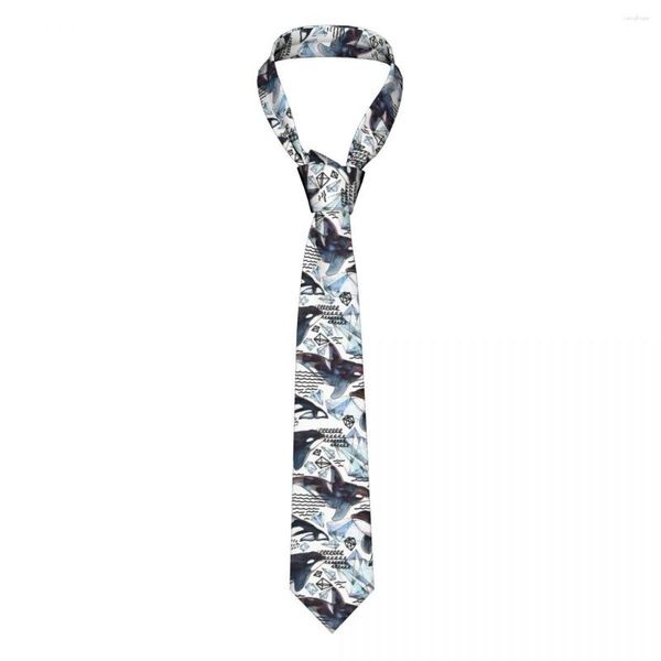 Fliegen-Krawatte für Männer, formell, schmal, klassisch, für Herren, Killerwal, Aquarell, Arktis und Ozean, Hochzeit, Gentleman, schmal