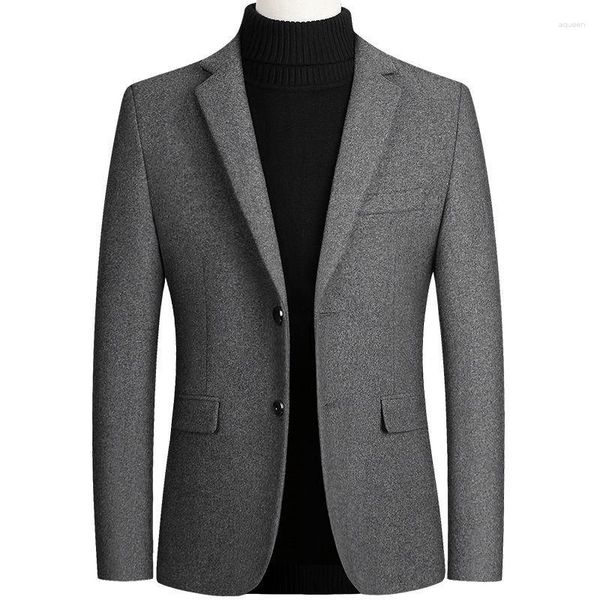 Männer Trenchcoats Männer Jacken Herbst Und Winter Plüsch Verdickte Wolle Anzug Jacke Schwarz Woolen Hochwertige Kurzmantel